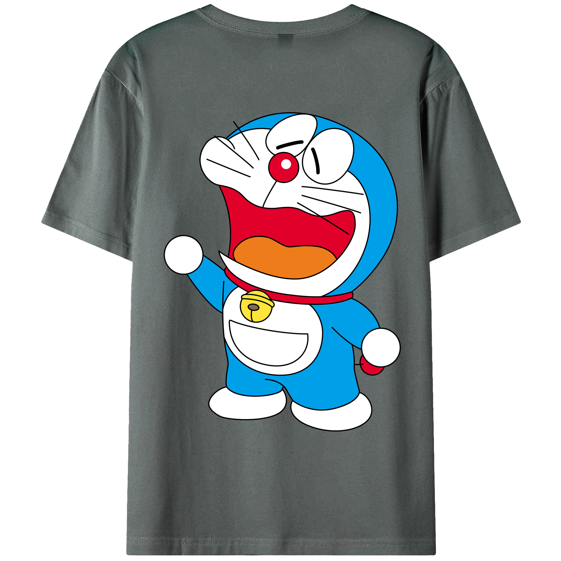 （画像用） ドラえもん Doraemon 綿100％ メンズ半袖Tシャツ（バックプリント） 通気性
